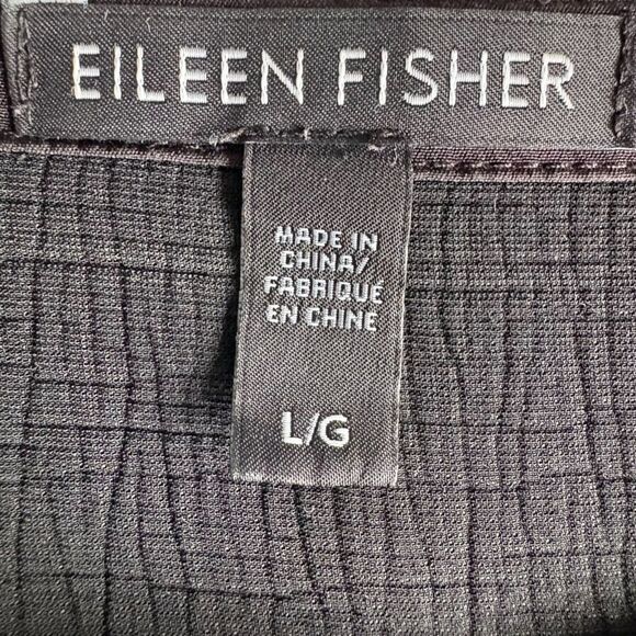 Eileen Fisher Silk Blend Boatneck 3/4 Sleeve Double Layer "Sponge" Top Black L - Picture 6 of 7